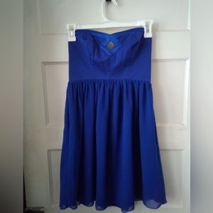 Blue Strapless Party Dress